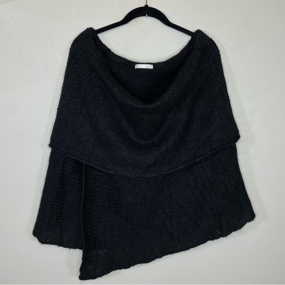 SKIN Alpaca Wool & Acrylic Blend Cowl Neck Poncho